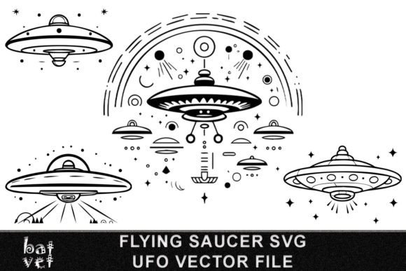 Download Flying Saucer SVG Vector File Bundle - Flying saucer Collection