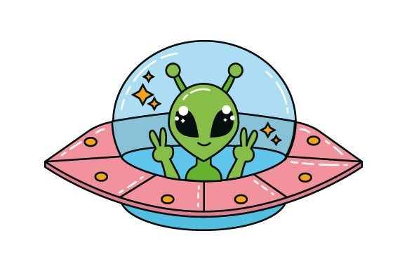 Download Kawaii Alien Flying Saucer - Flying saucer Collection