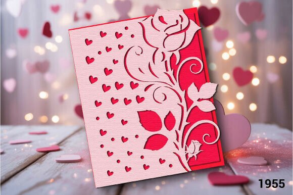 Download Rose Heart Valentine Card SVG Layer 1955 - 1955 Collection