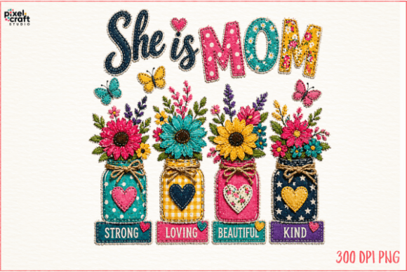 Download She is Mom, Cute Mom Patchwork PNG - Premium Resources