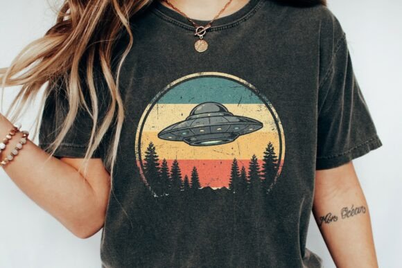 Download Vintage Ufo Forest Flying Saucer Alien - Flying saucer Collection